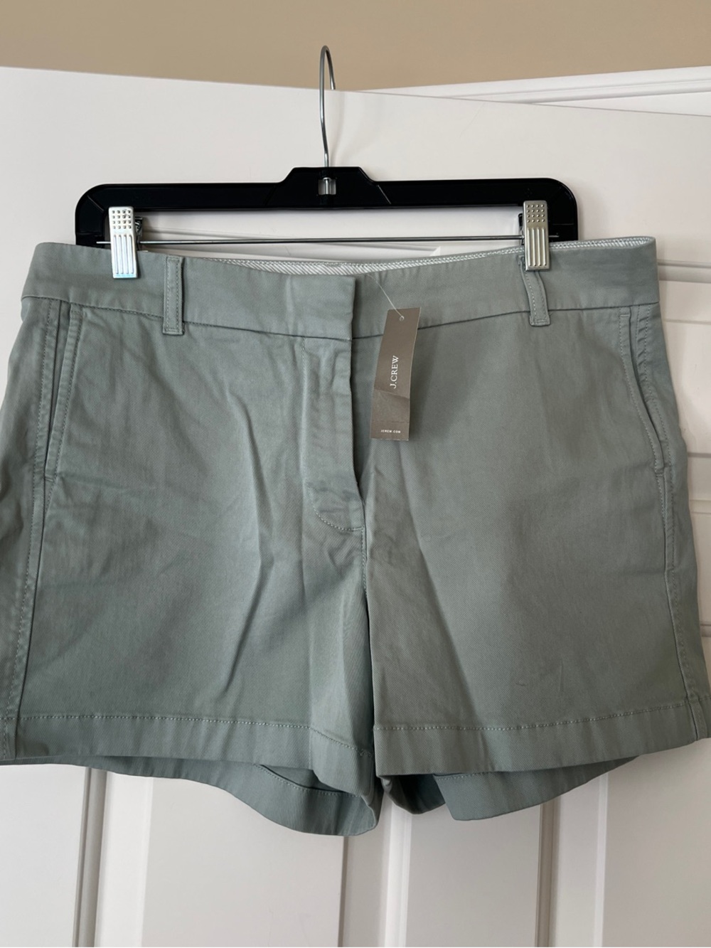 J. Crew Sage Green Cotton Chino Stretch Preppy Shorts 12 NEW